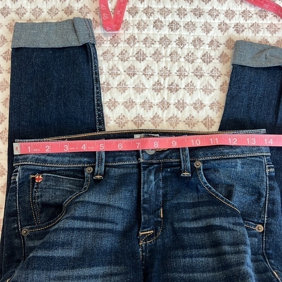 Hudson Bacara Crop Straight Cuffed Jeans Size 25 Extra Dark Whisker Wash - Picture 14 of 17